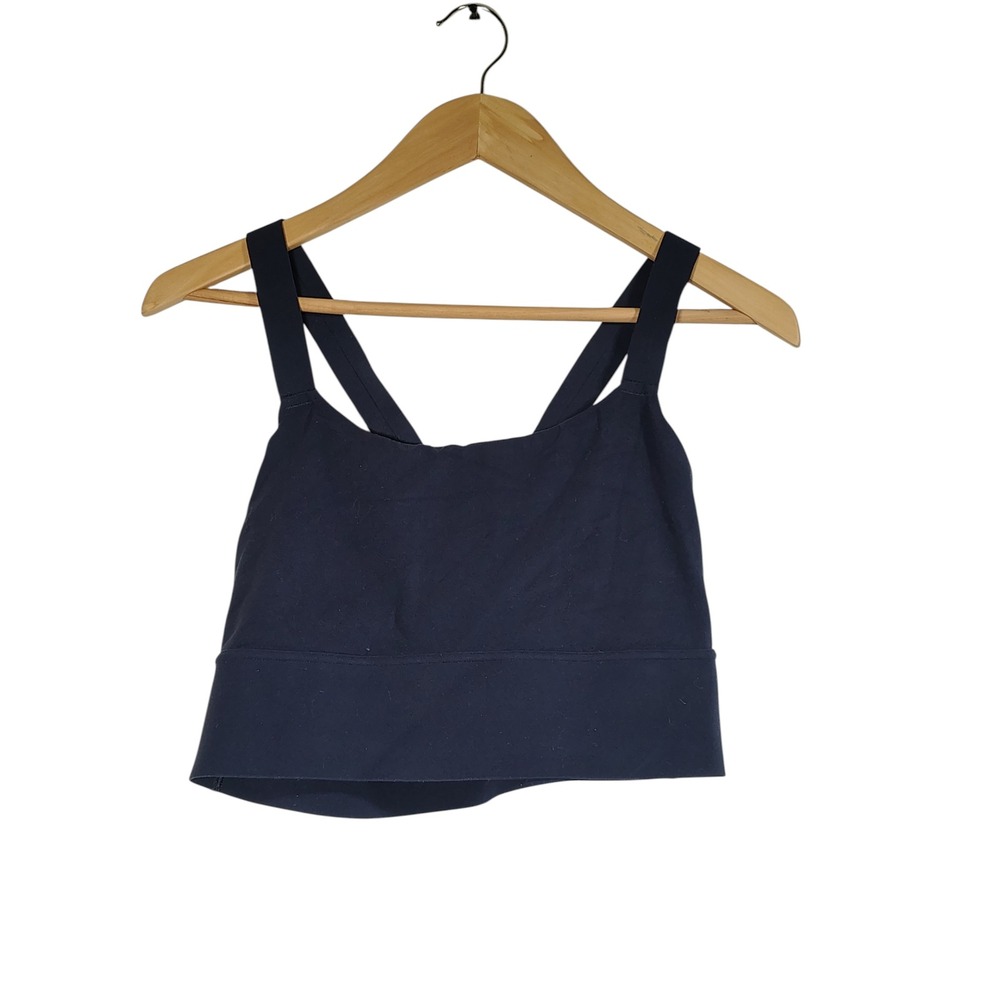 Athleta Navy Blue Sports Bra Medium Criss Cross Straps Athletic Yoga Workout - Picture 6 of 6
